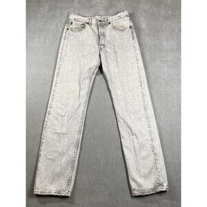 Vintage Levis 501 Jeans Mens 32x34 Gray Acid Wash Denim Button Fly USA 80s